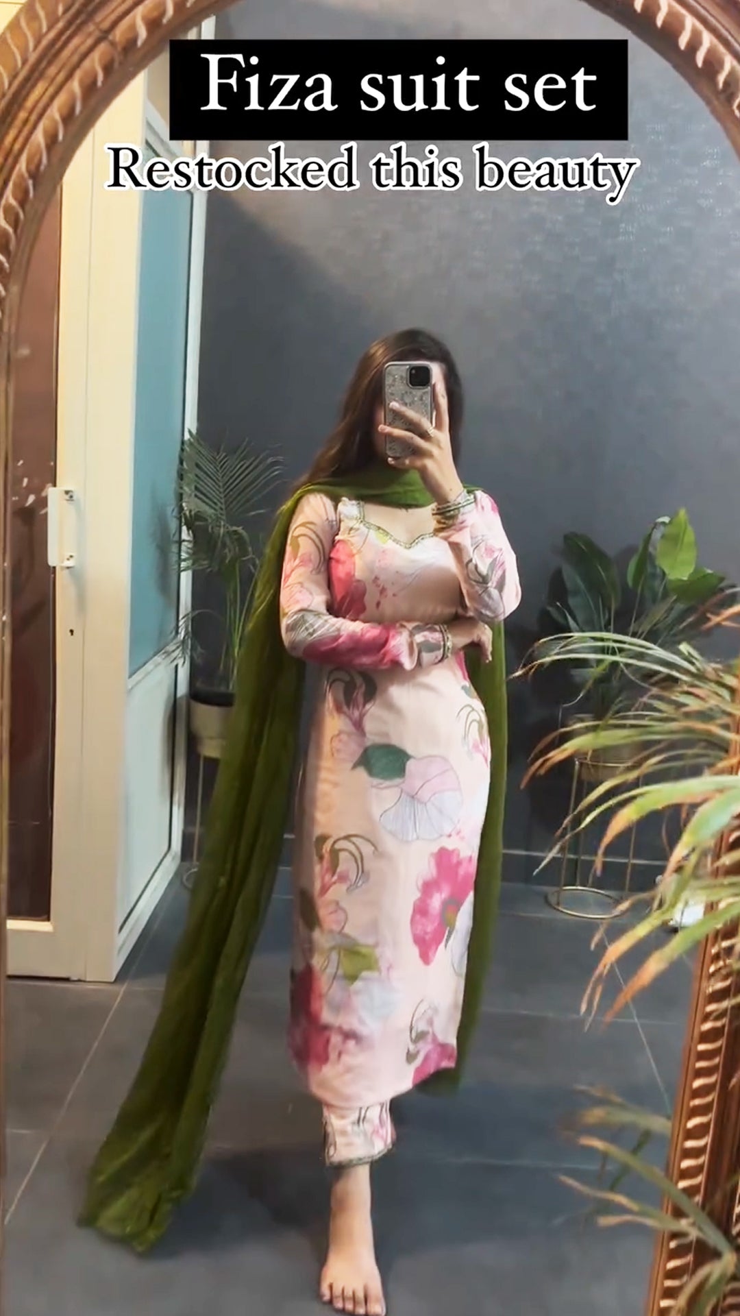 Fiza Straight Winter friendly Cotton Three Piece Suits Set