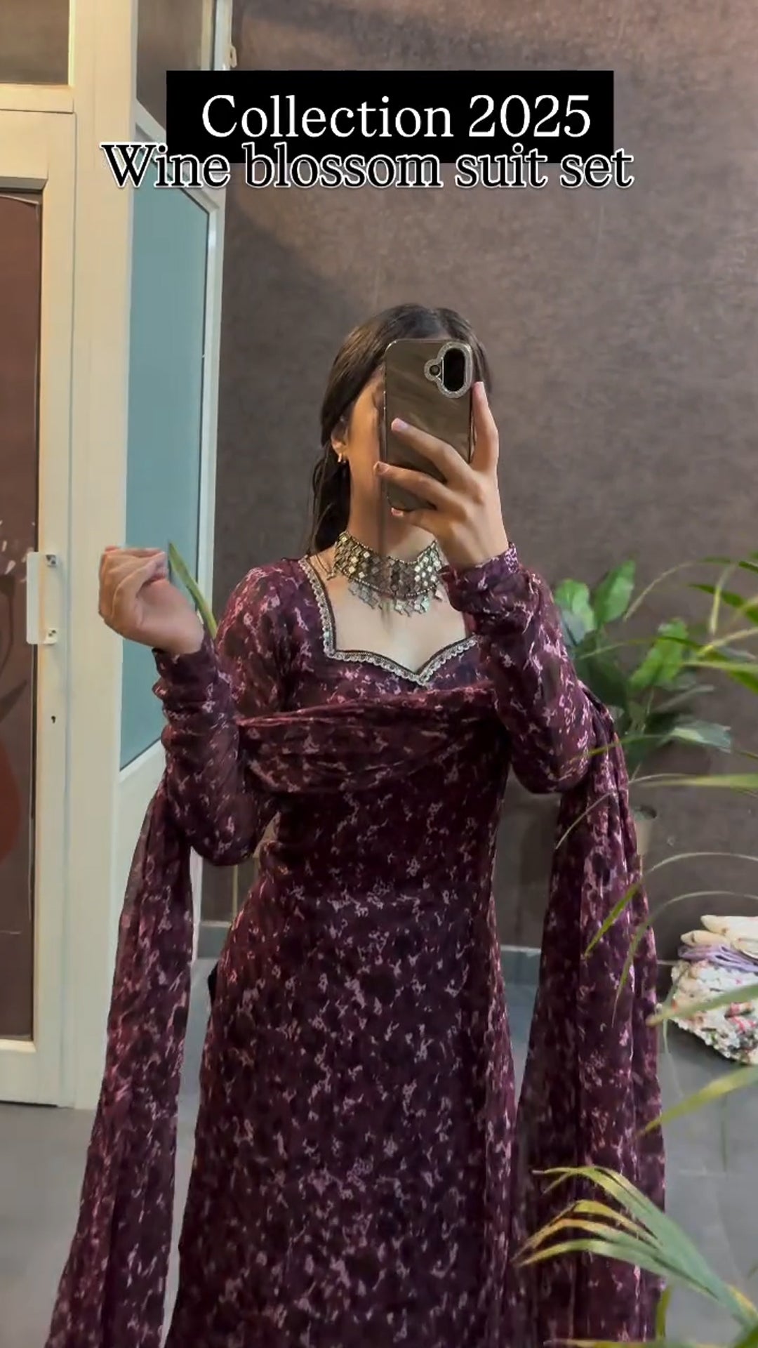 Wine blossom Festive suit set
