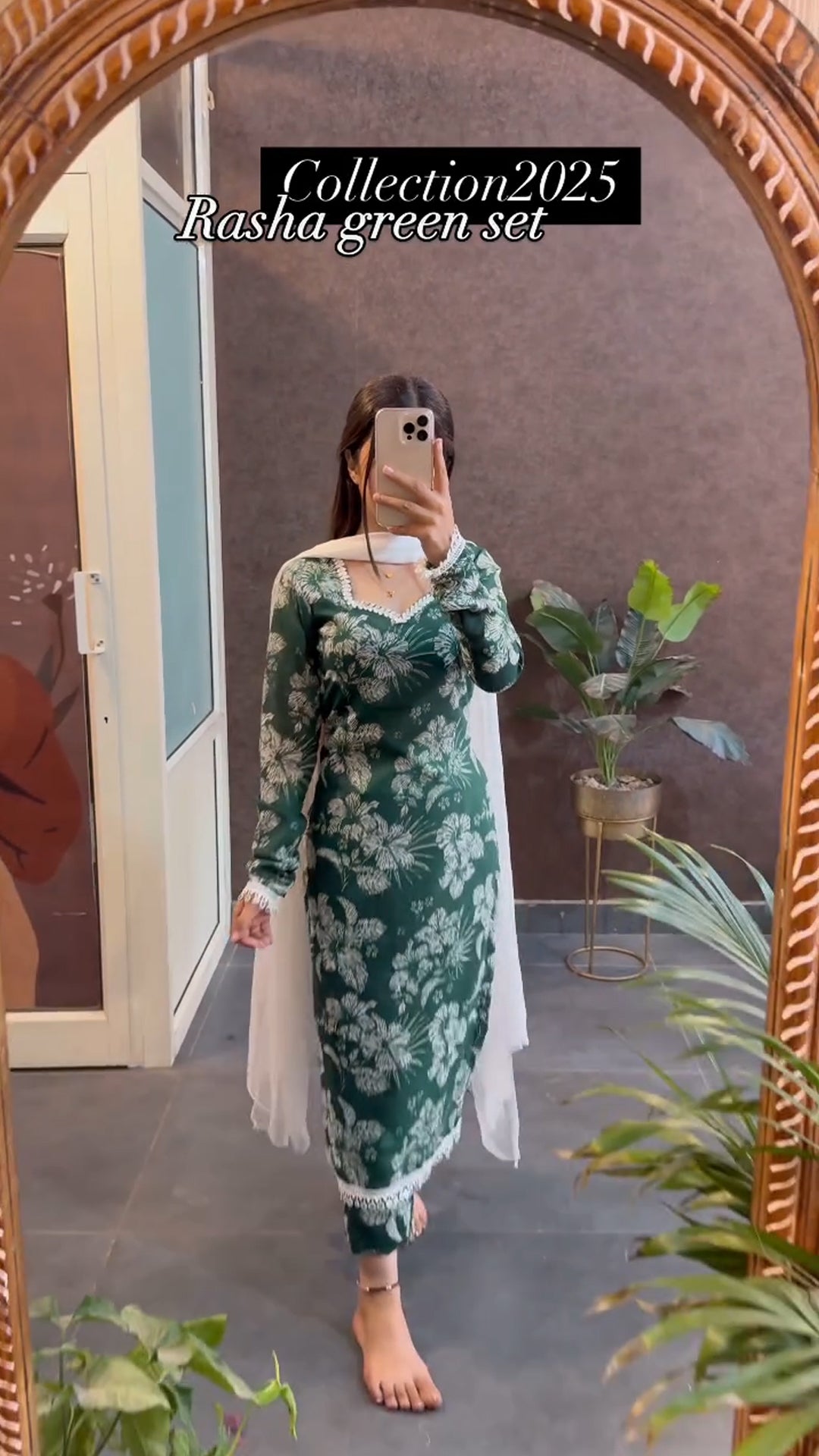Trendy Green Rasha Set summer friendly suits sets