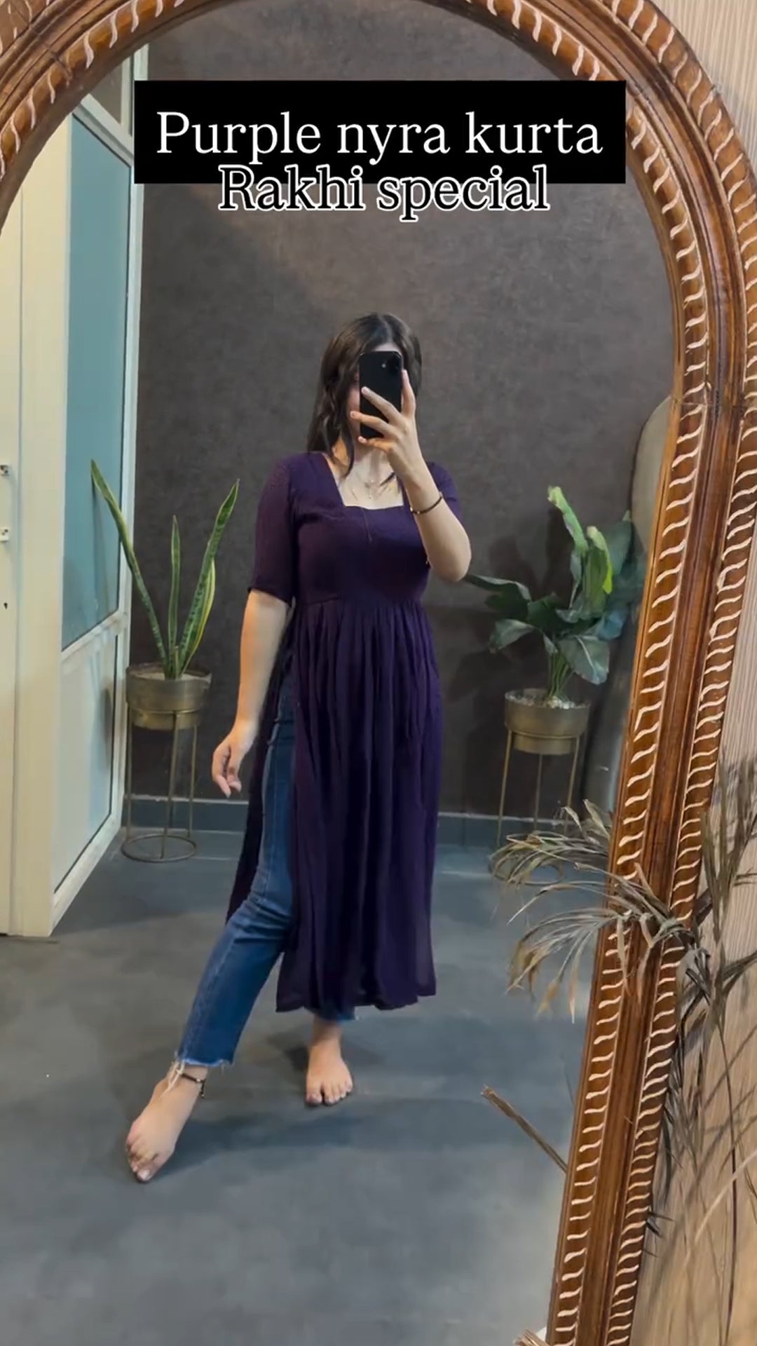 Trendy Purple Front-Slit Nyra Kurta Festive Must-Have