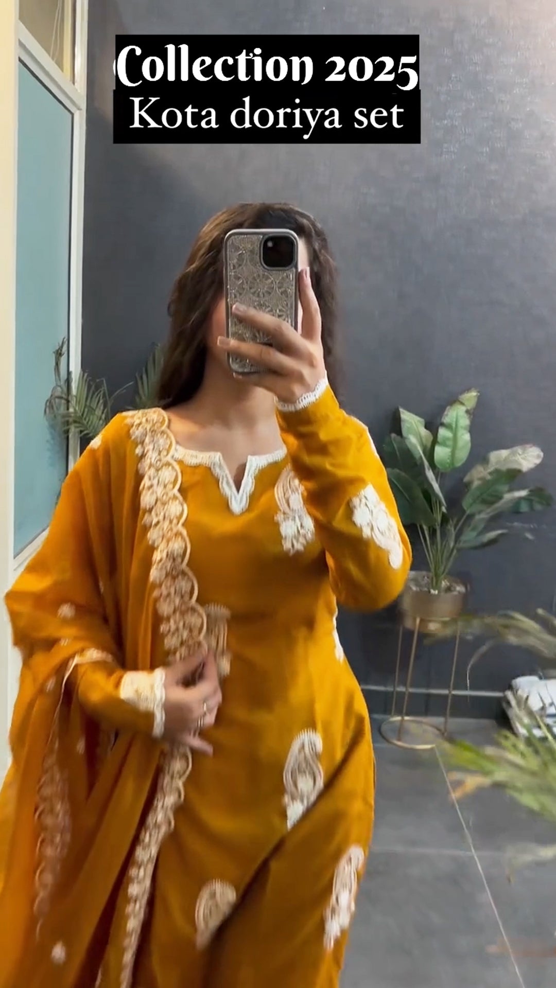 Kota Doriya Straight Full Sleeves Kurta and Pant Set with Dupatta
