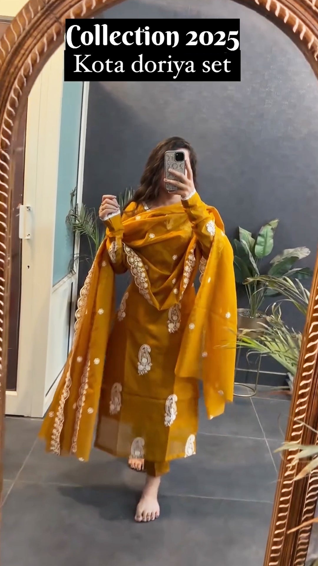 Kota Doriya Straight Full Sleeves Kurta and Pant Set with Dupatta