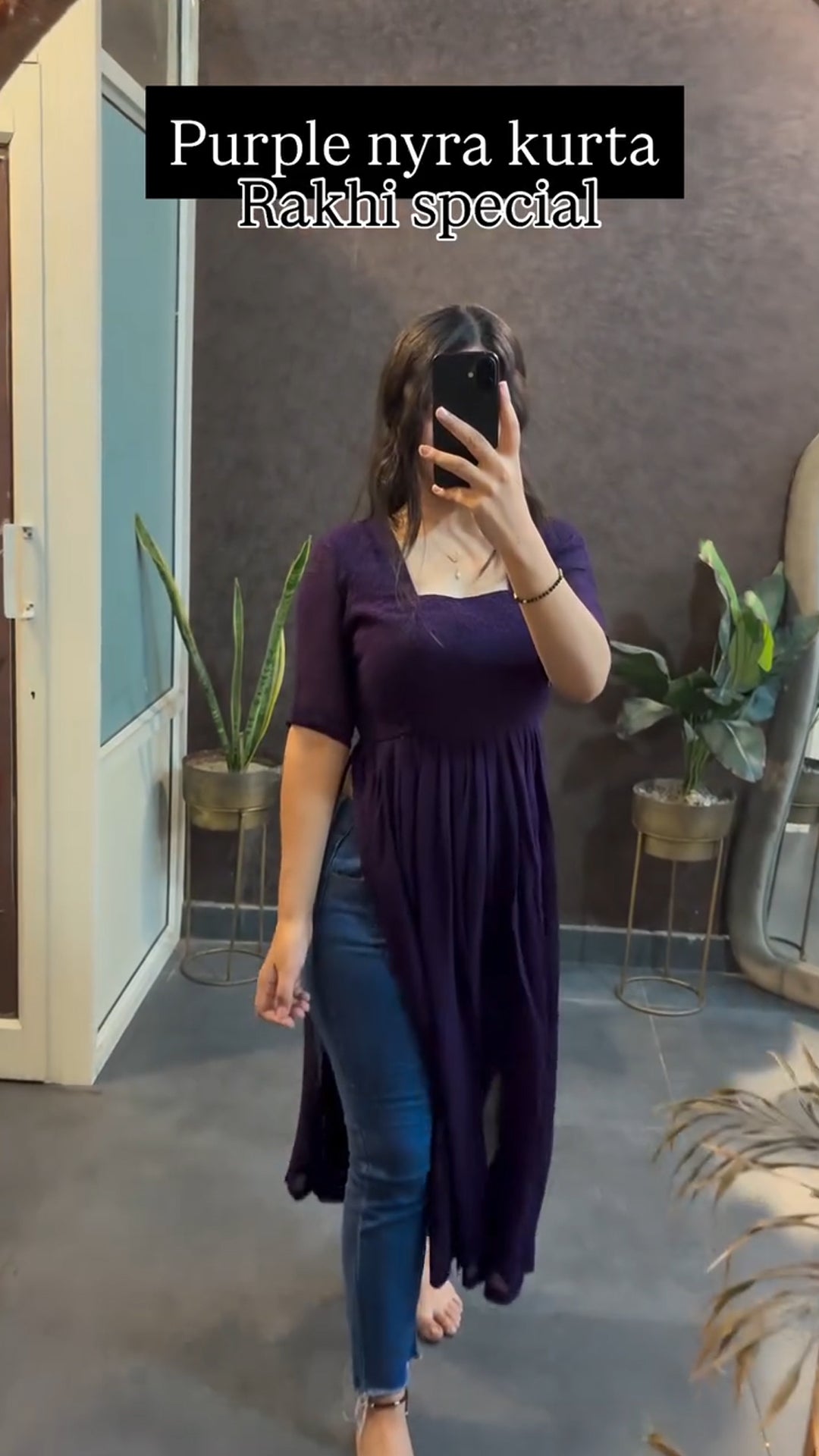 Trendy Purple Front-Slit Nyra Kurta Festive Must-Have