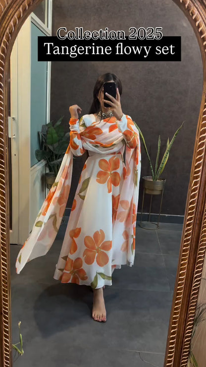 Summer Sunflower Printed friendlyTangerine Flowy Set