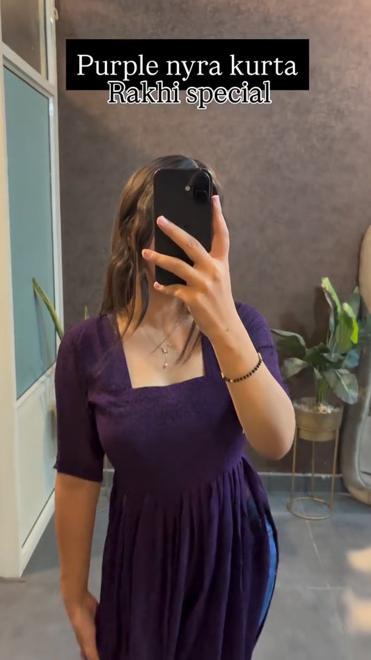 Trendy Purple Front-Slit Nyra Kurta Festive Must-Have