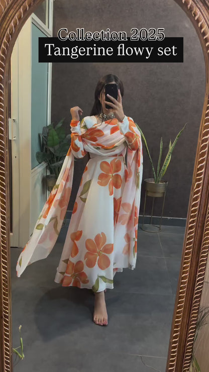 Summer Sunflower Printed friendlyTangerine Flowy Set
